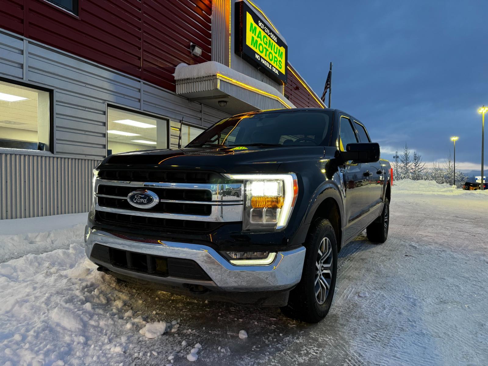 2021 Blue /Black Ford F-150 Lariat SuperCrew 6.5-ft. Bed 4WD (1FTFW1E5XMK) with an 5.0L V8 OHV 16V engine, 6A transmission, located at 44152 Sterling Highway, Soldotna, 99669, (907) 262-5555, 60.484917, -151.062408 - Photo #2